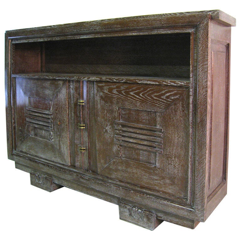 Charles Dudouyt, French Oak Cabinet For Sale