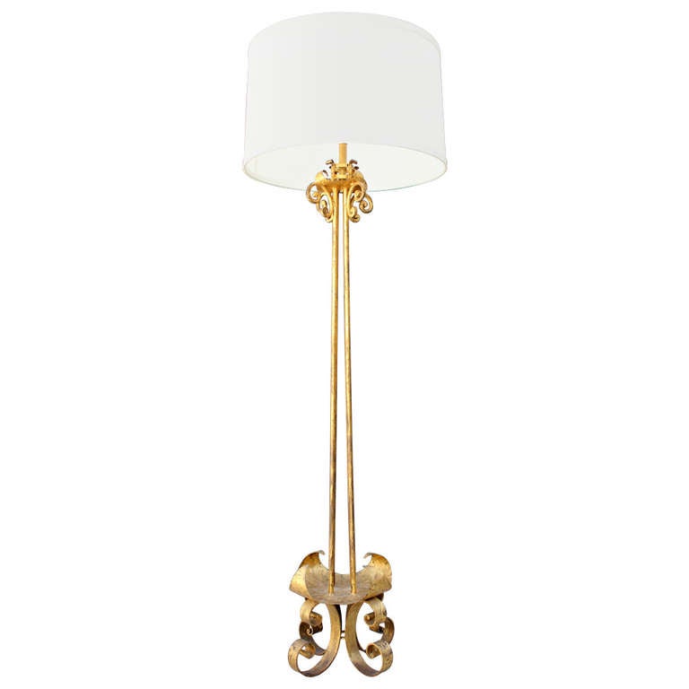 Spanish Gilt Floor Lamp For Sale