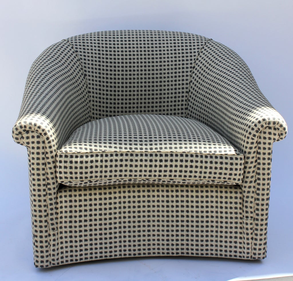 Pair of W &.J. Sloane Oversize Swivel Lounge Chairs