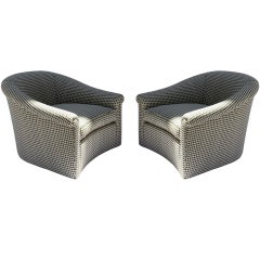 Pair of W &.J. Sloane Oversize Swivel Lounge Chairs