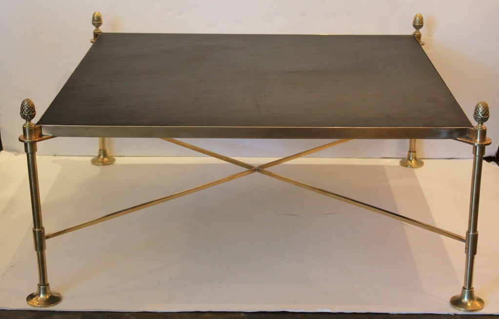 Arturo Pani Brass and Slate Coctail Table.  Mexico City