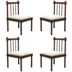 Set of Four Don Shoemaker “Colonial Revival” Lounge Chairs