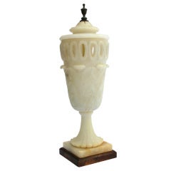 Vintage Large Italian Alabaster Urn Lamp