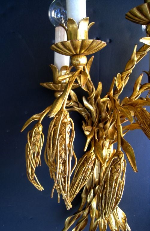 Arturo Pani Pair of Sheaf of Wheat Sconces. Pani was well known for the Sheaf of Wheat Tables He Designed. Intricate DetailExecuted by Talleres Chacon in Mexico City Make these Sconces a Work of Art.





Arturo Pani (1915-1981?) was born in