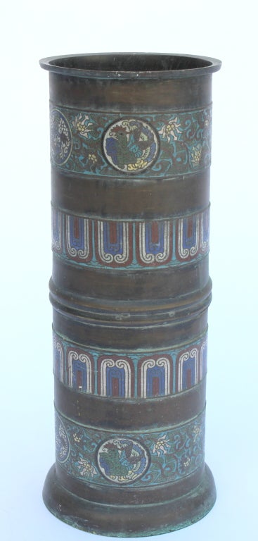 Bronze Cloisonne Umbrella Stand