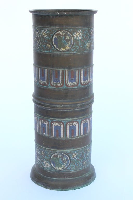 Bronze  Cloisonne  Umbrella Stand 1
