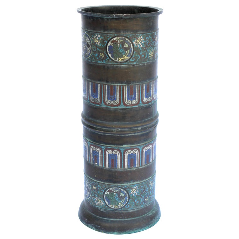 Bronze  Cloisonne  Umbrella Stand