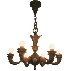 Antique 1920s Italian Bronze Chandelier