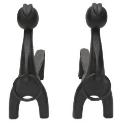 Pair of Iron Andirons