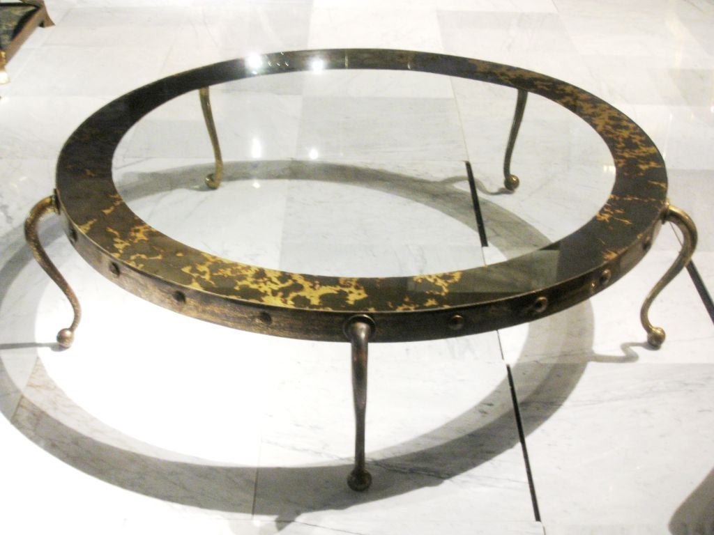 Mexican Large Arturo Pani Bronze Cocktail Table