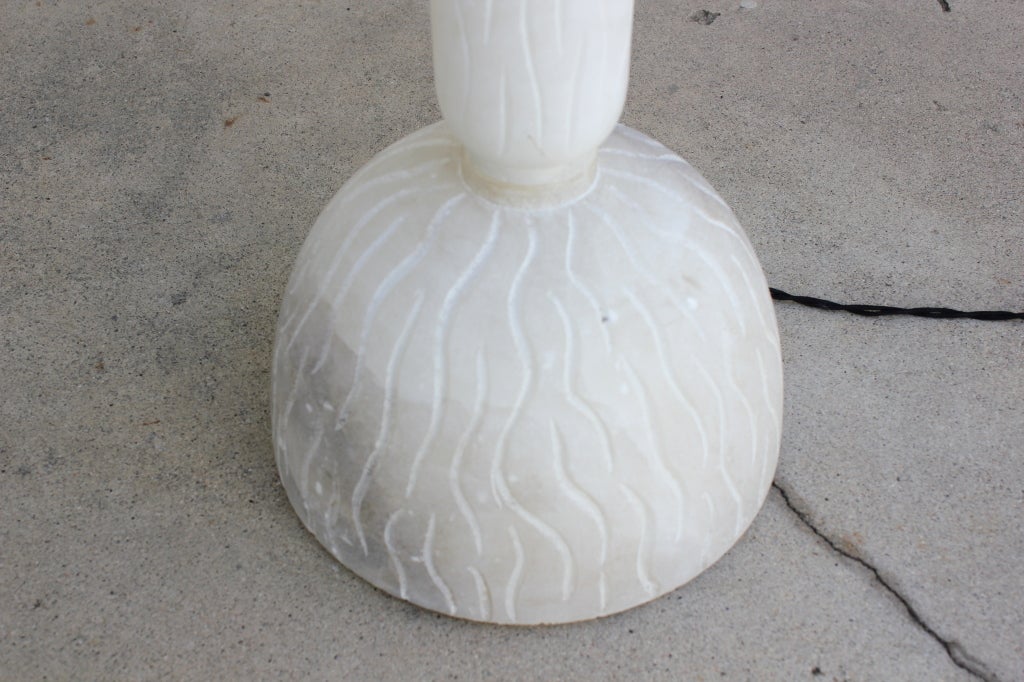 Mid-20th Century Honed Italian Alabaster Floor Lamp For Sale