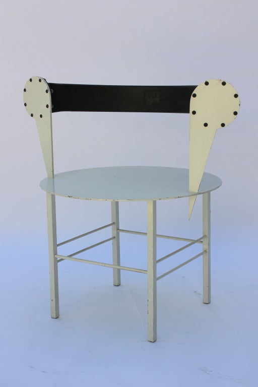 American Post-Modern Steel and Rubber Art Chair
