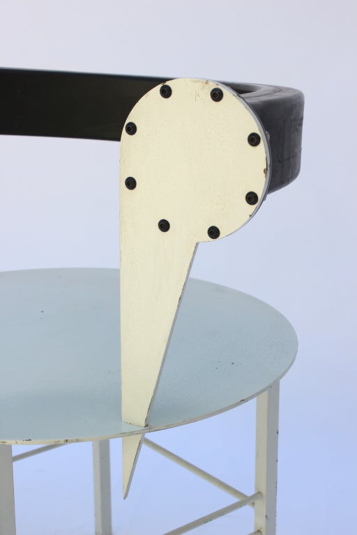 20th Century Post-Modern Steel and Rubber Art Chair