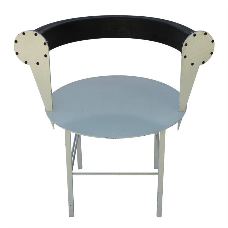 Post-Modern Steel and Rubber Art Chair