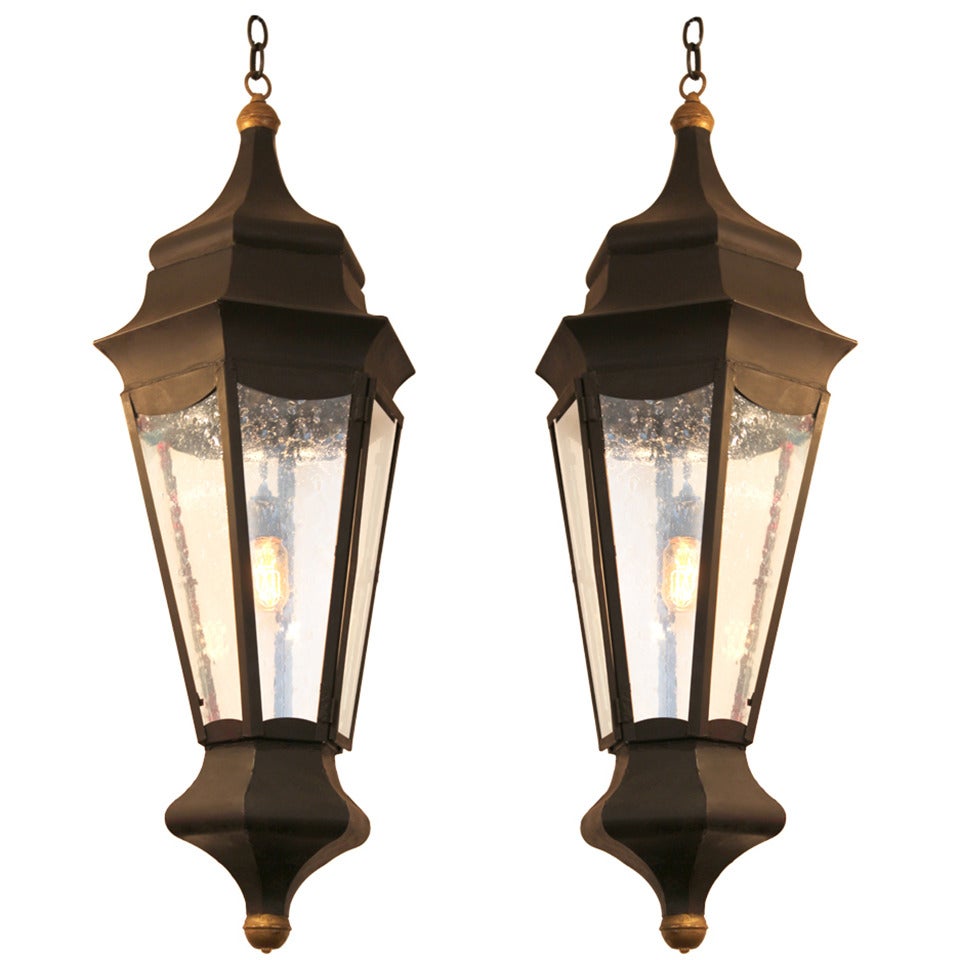 Pair of Large  Neoclassical  Style Lanterns    For Sale