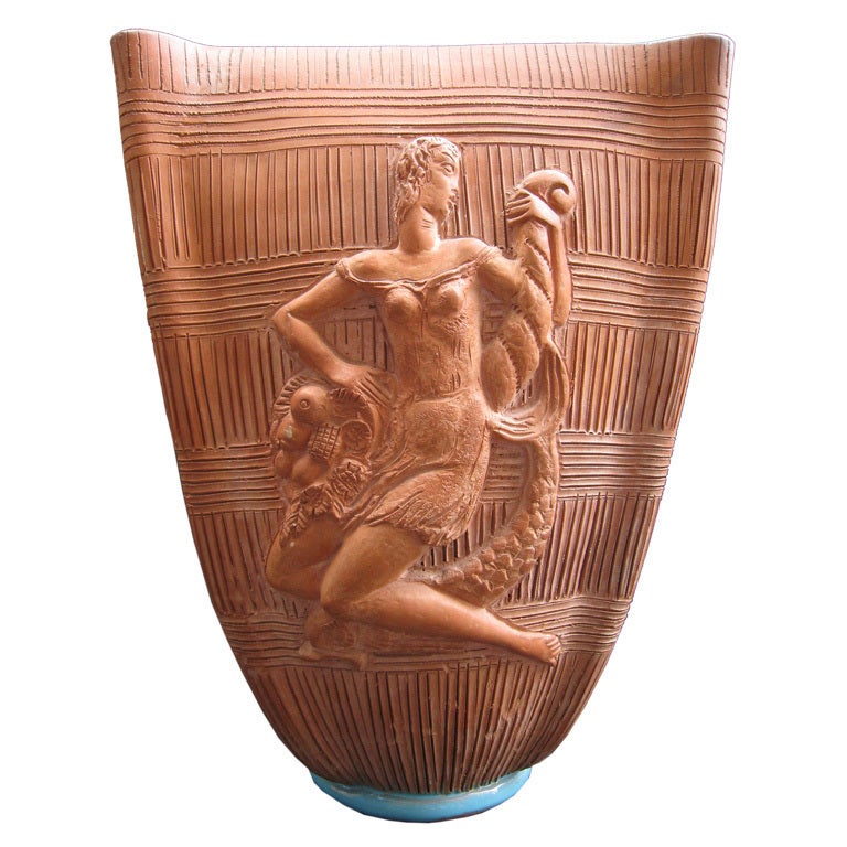 Monumental Ugo Zaccagnini Large Terracotta Vase