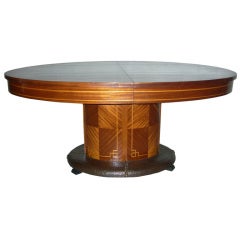French Oval Dining Table with Hammered Copper