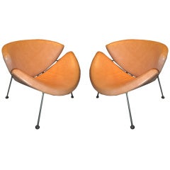 Pair of Early Pierre Paulin "Orange Slice" Chairs