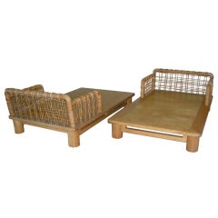 Pair of Dowelwood Chaise Longue Designed by Karl Springer