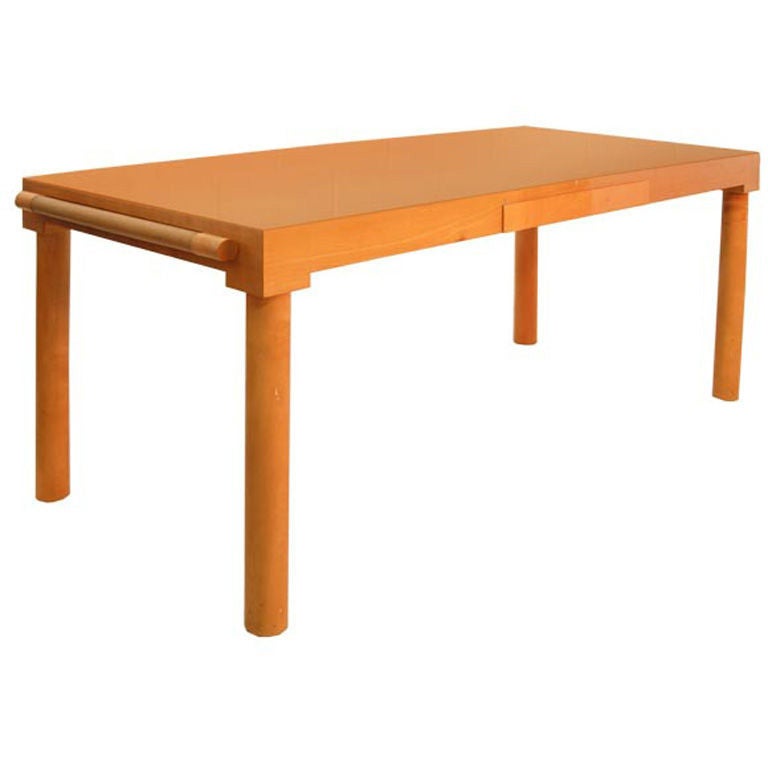 Bureau Polo Christian Liaigre avec rallonges en cuir