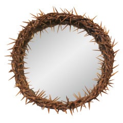 Brass Convex Thorn Mirror by Onik Agaronyan