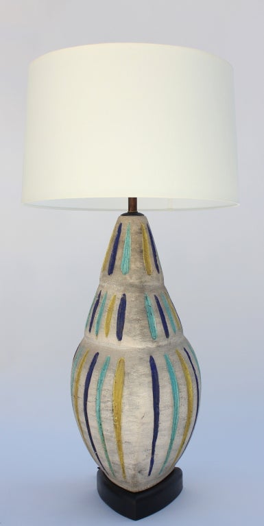 Large California Studio Pottery Lamp