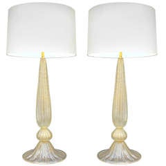 Pair of Large Fratelli Toso Murano Lamps