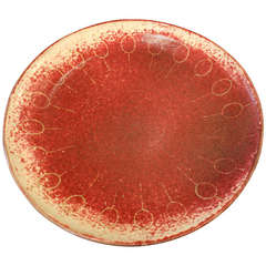 Large 17" Diameter  Ox Blood Studio Ceramic Platter