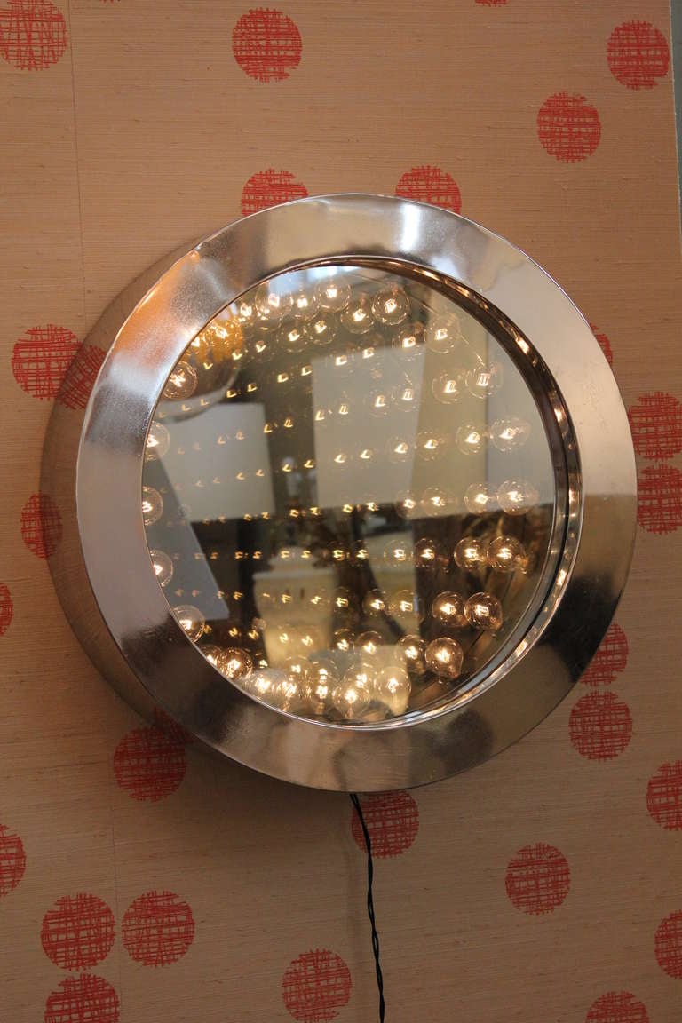 1977 Curtis Jere Infinity Mirror.   Chrome Frame.  Rewired.