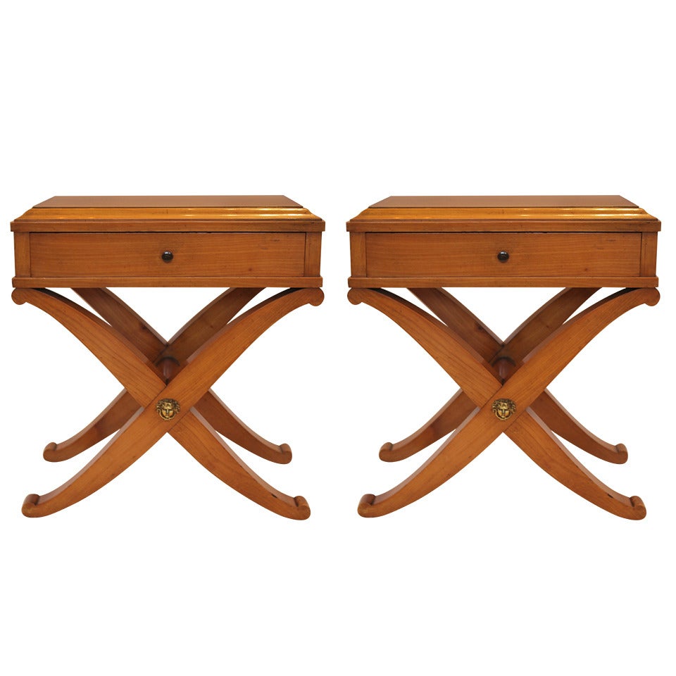 Pair of French 1940s Sycamore Tables