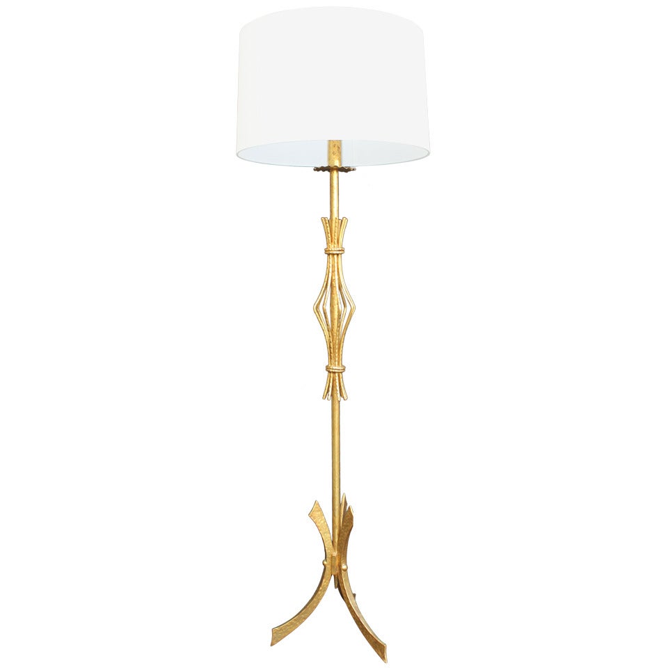 22kt Gilt Spanish Floor Lamp For Sale