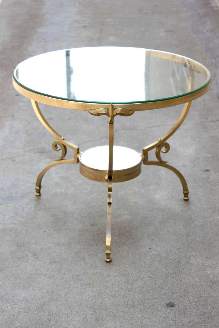 Arturo Pani 2 Tier Brass Table.  Studio Chacon.  Mexico City. 1950s