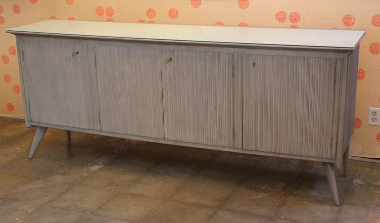Fluted Italian 4 Door Cabinet