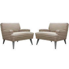Pair of  Linen  Club Chairs