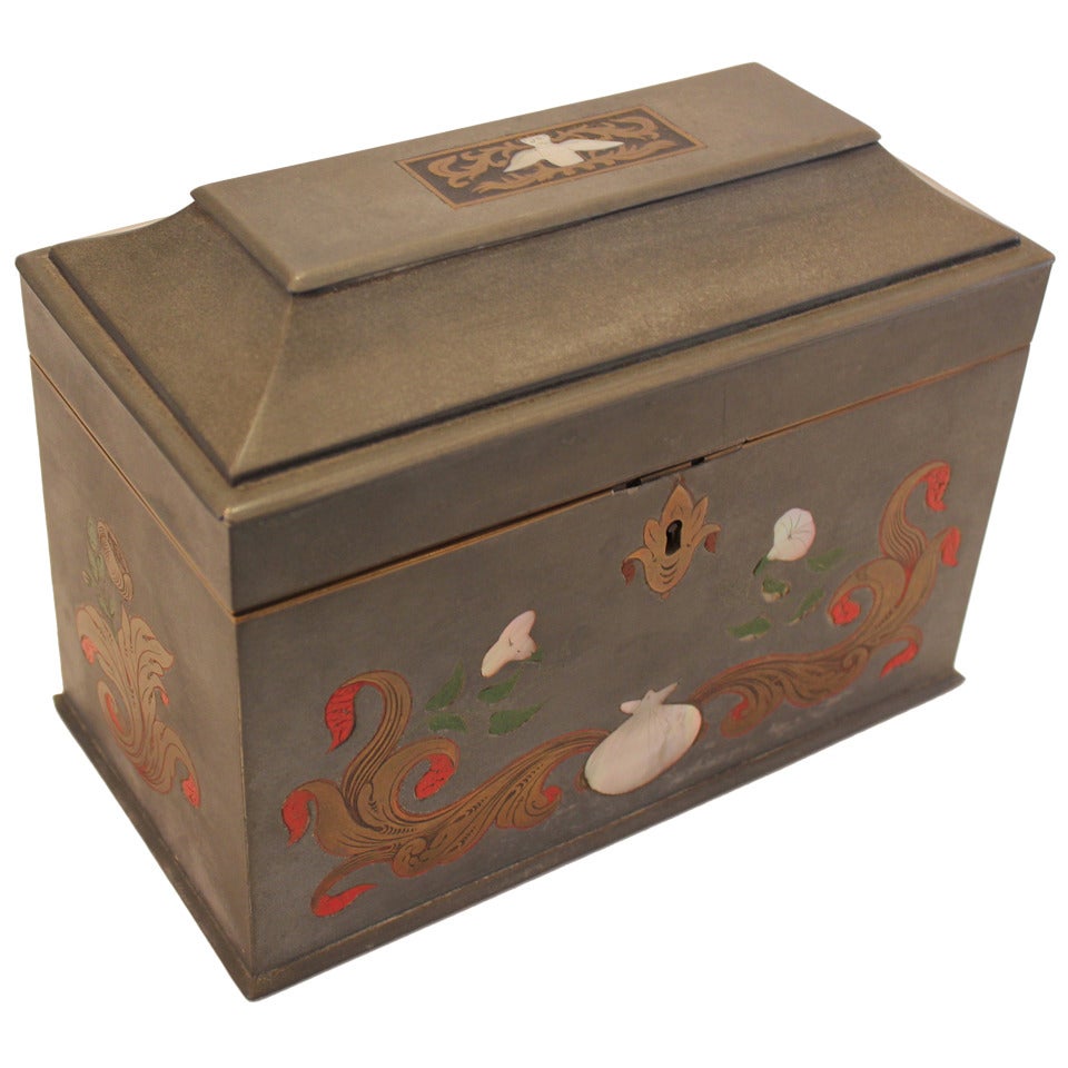 Pewter Tea Caddy Box