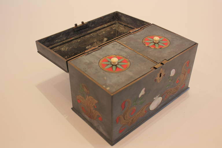 19th Century Pewter Tea Caddy Box