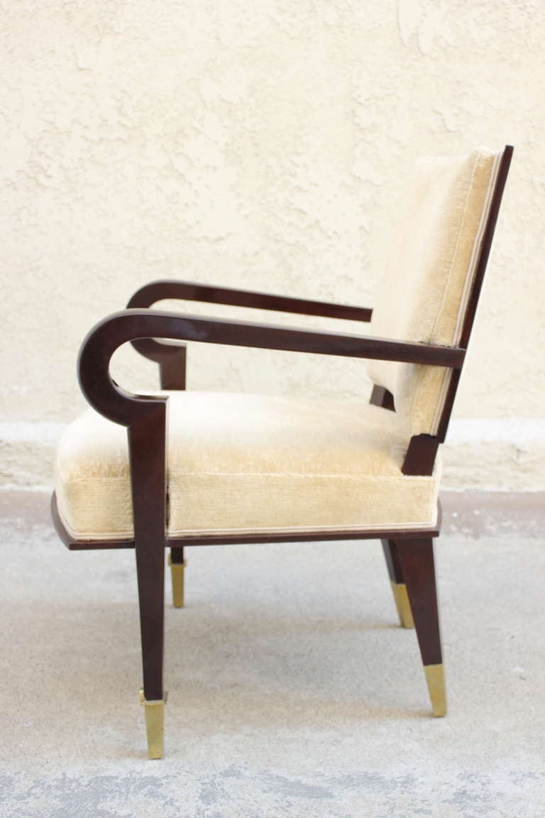 Brass Robert and Mito Block Custom Armchair For Sale