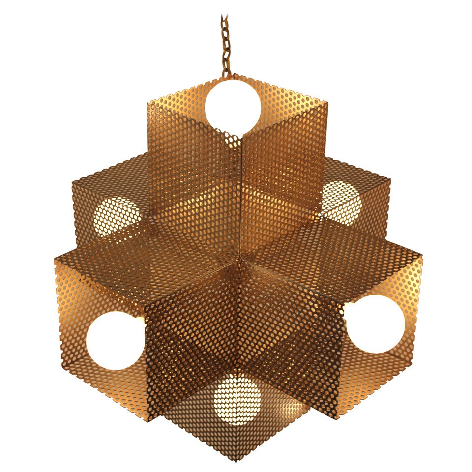 Large Perforated X Chandelier For Sale