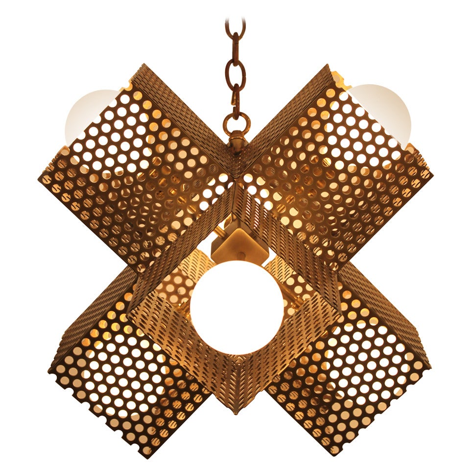 Small Perforated X Chandelier For Sale