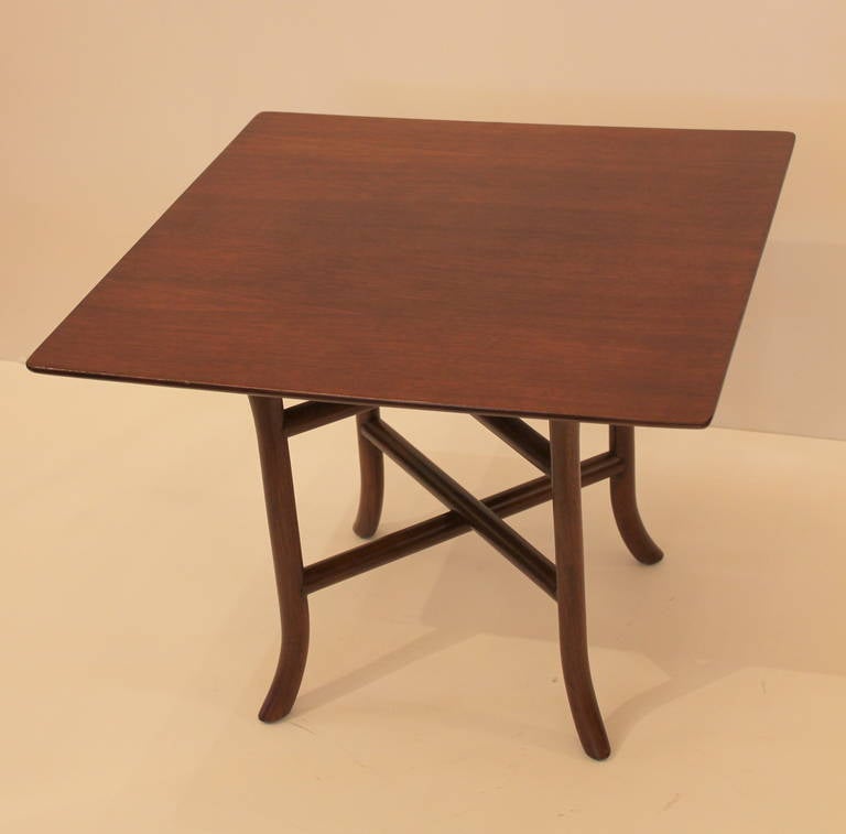 Robsjohn-Gibbings Walnut Side Table In Good Condition For Sale In Los Angeles, CA