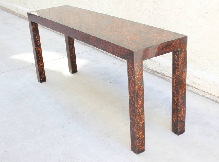 Late 20th Century Tortoise Resin Parson Table