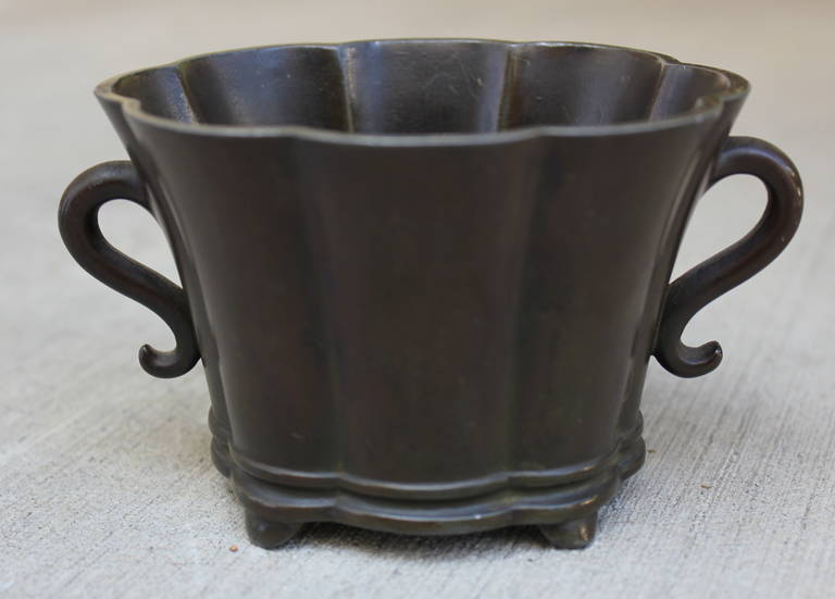 Just Anderson Bronze Vessel with Handles, Signed. see photo
