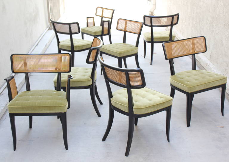 Set of Eight Edward Wormley for Dunbar Dining Chairs