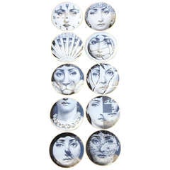 Set of 10 Fornasetti Julia  Plates