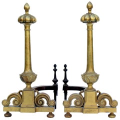 Pair of 19th Century Brass Andirons