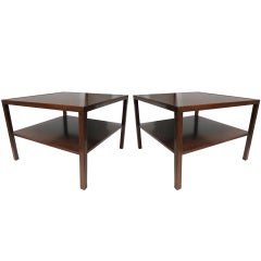 Pair of Large Walnut End Tables by Kittinger
