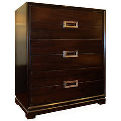 Dark Mahogany Tall Chest with Nickel-Plated Pulls