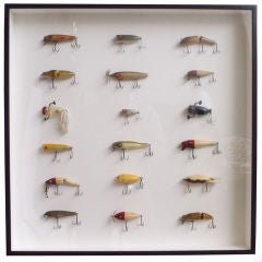 Vintage Framed Collection of Fishing Lures