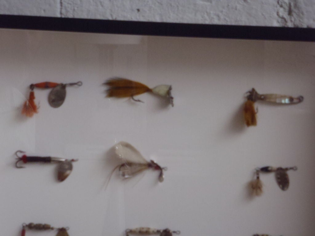 Mid-20th Century Framed Collection of Vintage Fishing Lures