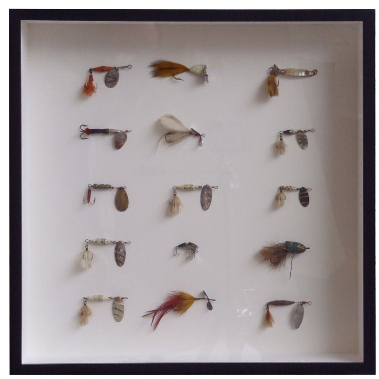 Framed Collection of Vintage Fishing Lures